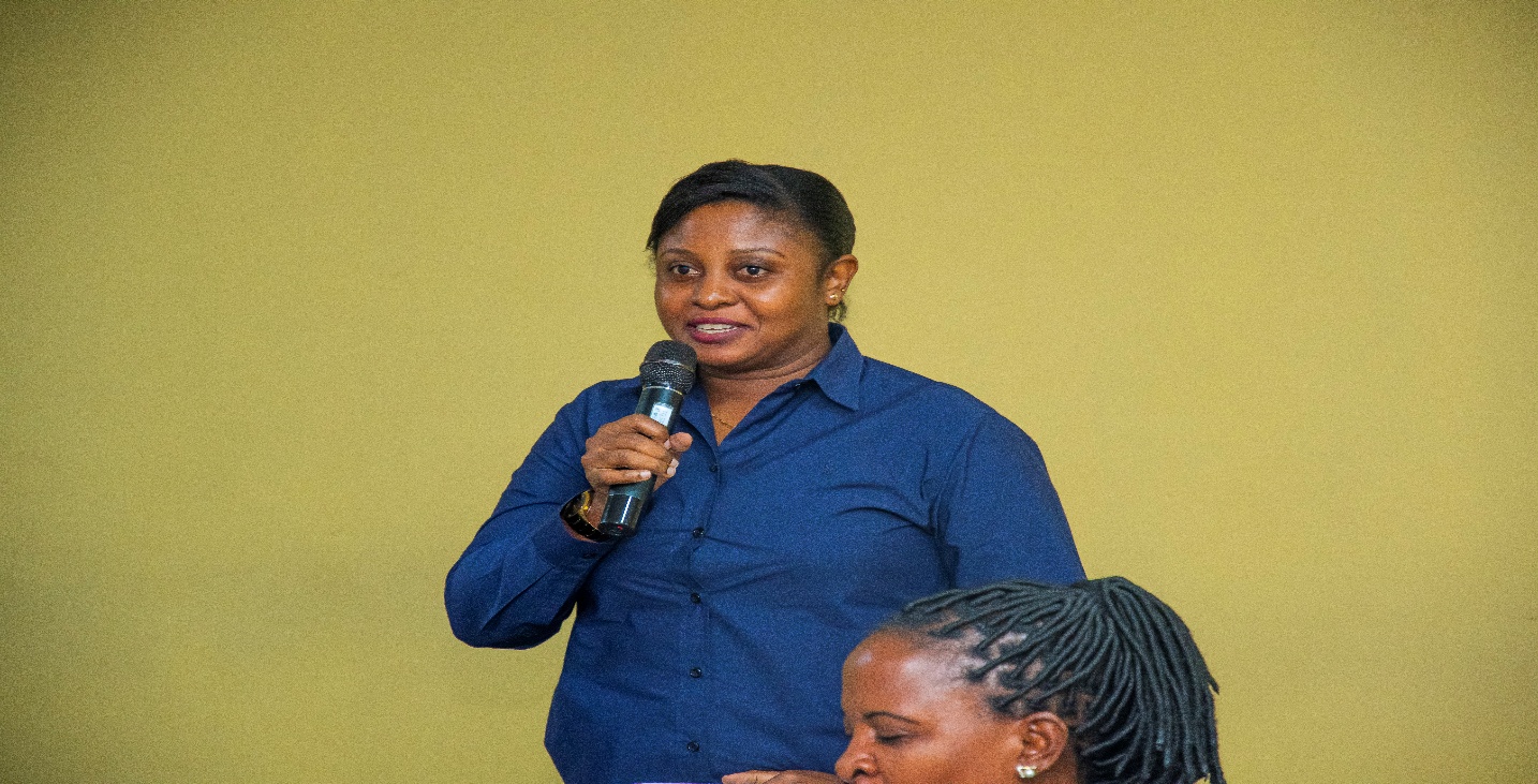 A lecturer from the Open University of Tanzania (OUT), Dr Dachi Kahenga, makes a point during the dissemination session in Dar es Salaam. 